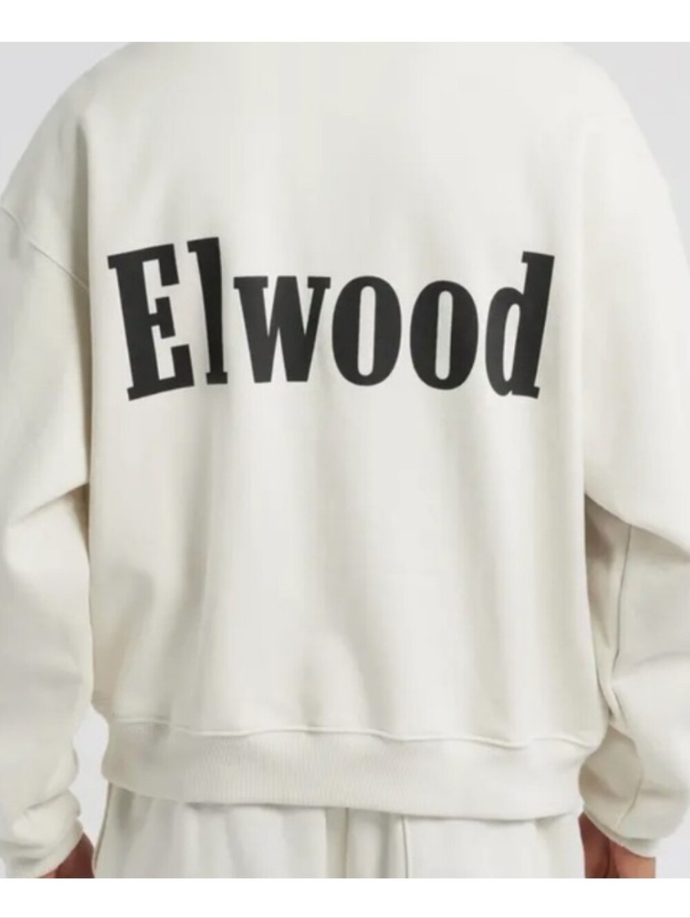 Elwood Heavyweight Fleece Polo Collar Sweatshirt Pearl Unisex Large - Picture 2 of 11